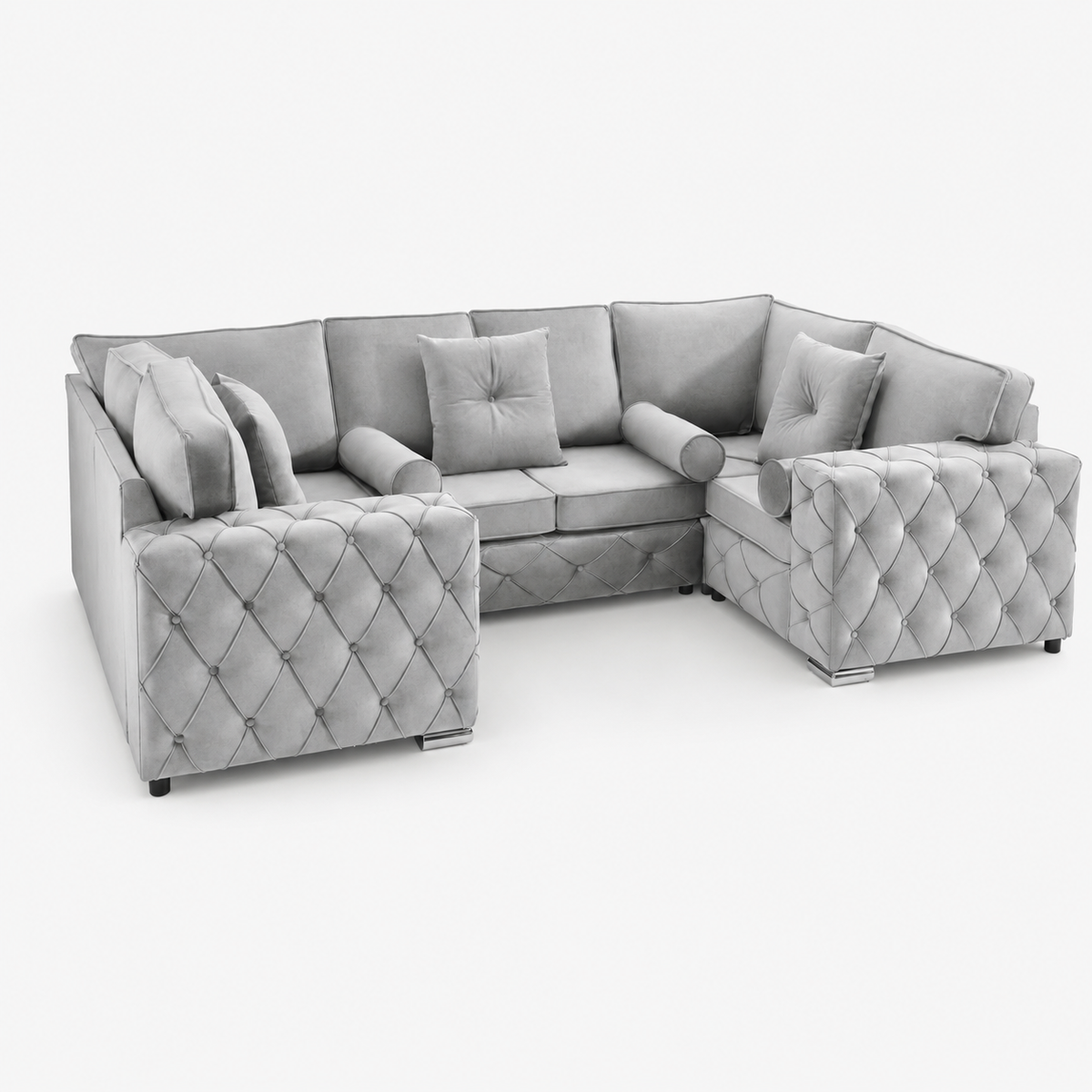 Milton U Shape 6 Seater – Plush Velvet Fullback