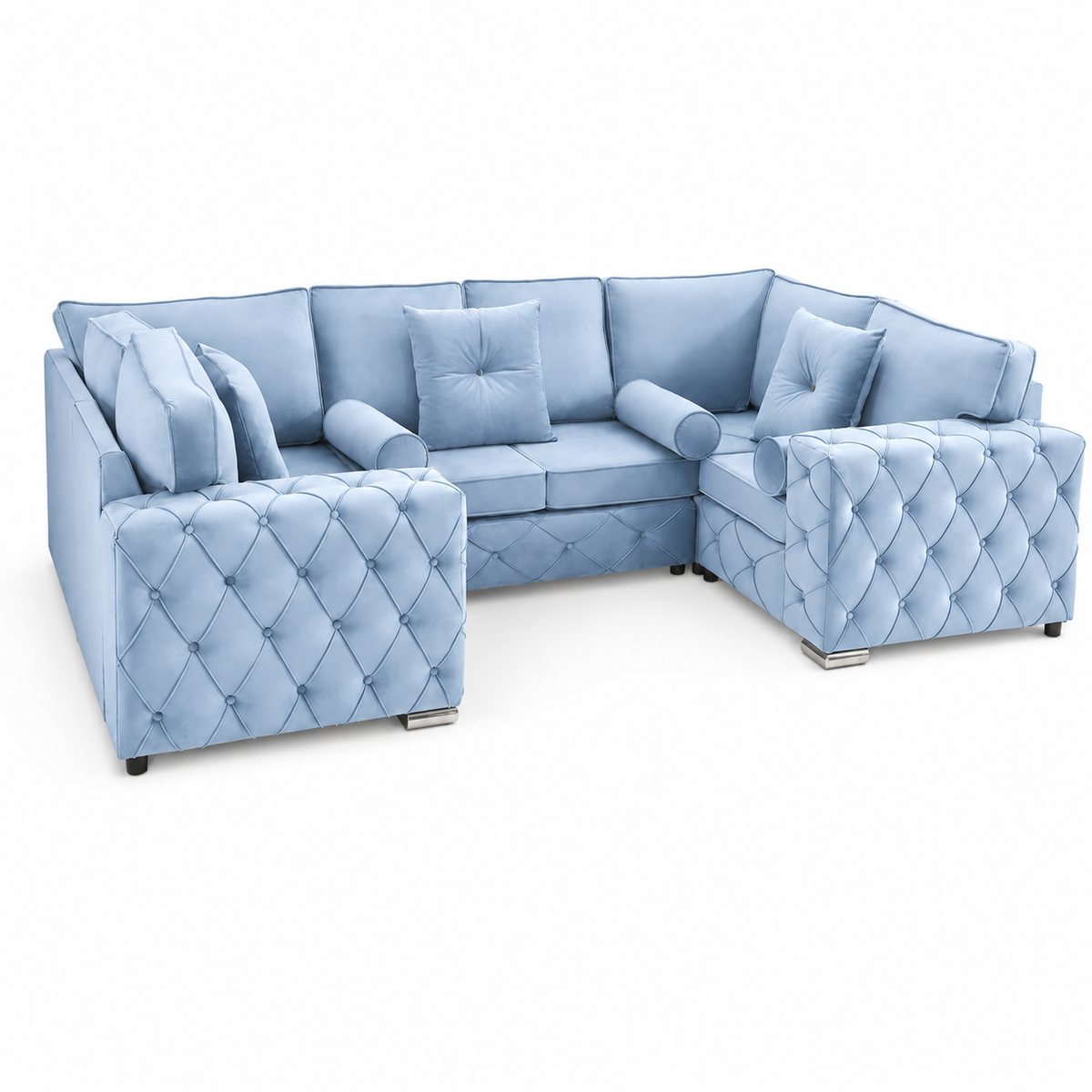 Milton U Shape 6 Seater – Plush Velvet Fullback
