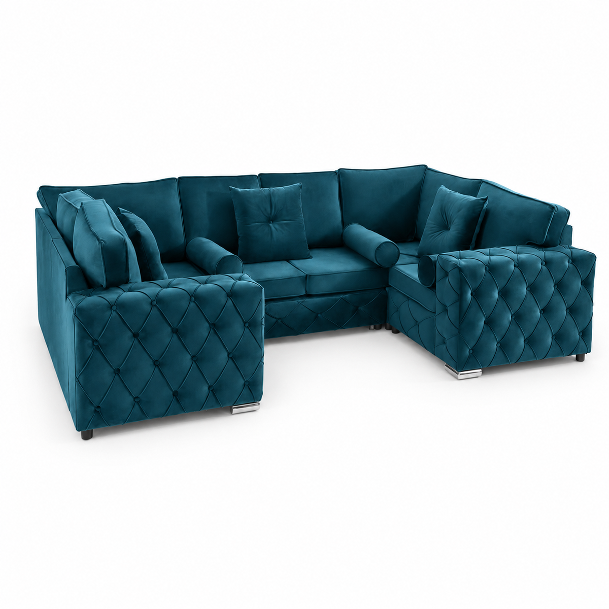 Milton U Shape 6 Seater – Plush Velvet Fullback