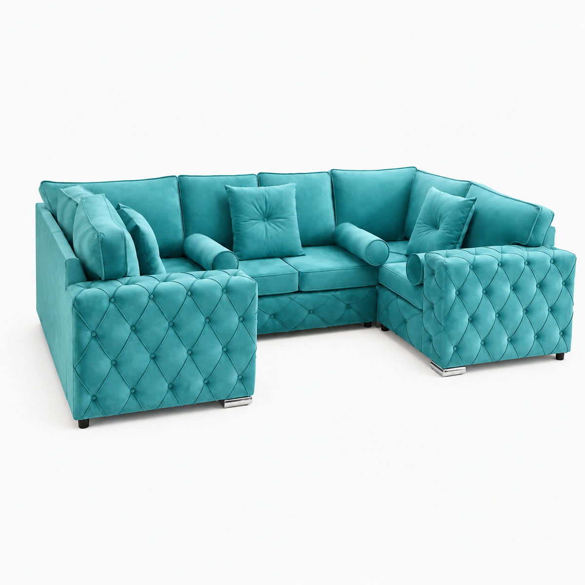 Milton U Shape 6 Seater – Plush Velvet Fullback