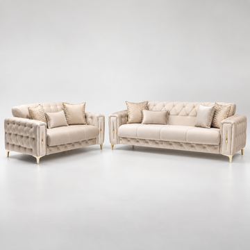 Monaco Luxury Velvet Sofa Set – 3+2, 3 & 2 Seater