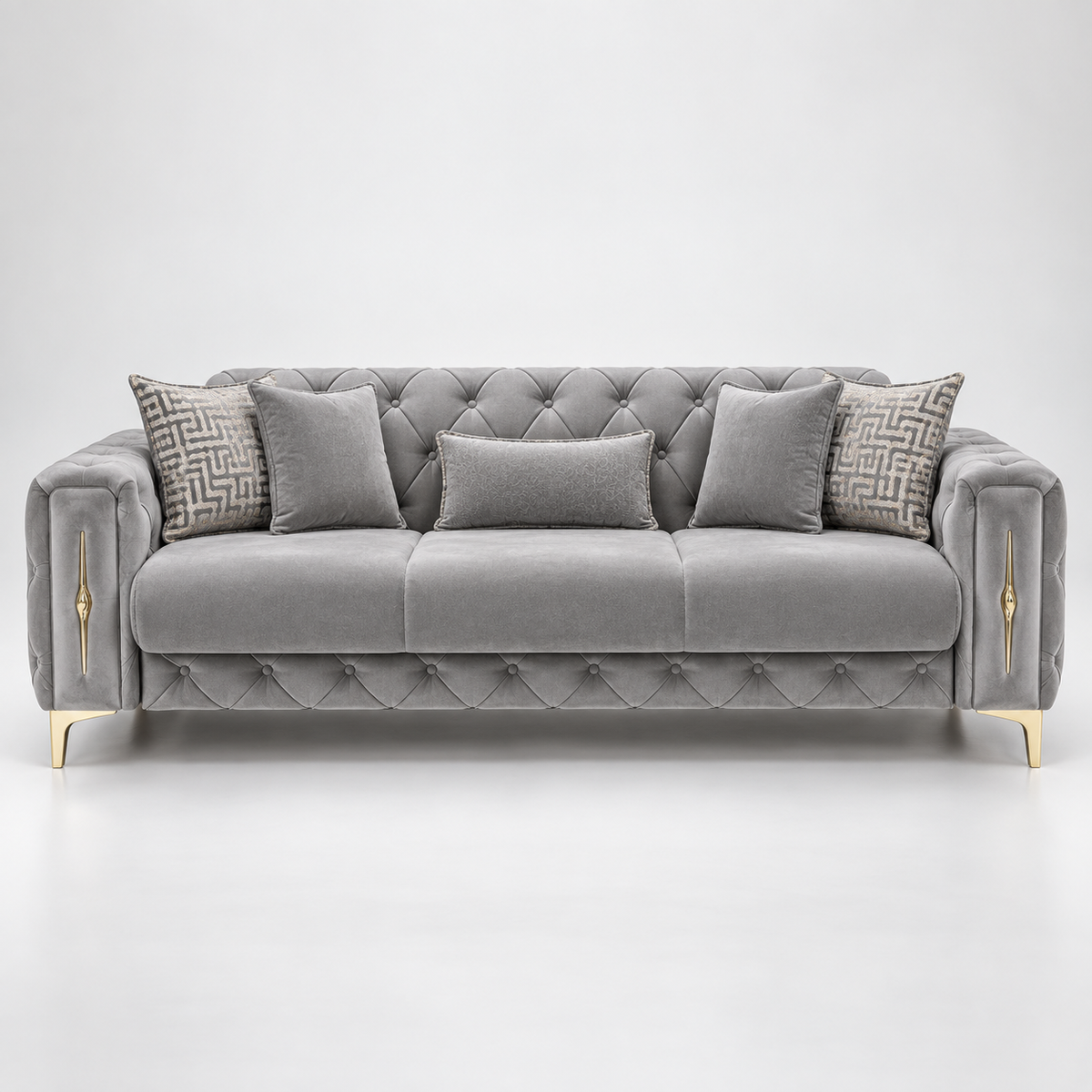 Monaco Luxury Velvet Sofa Set – 3+2, 3 & 2 Seater