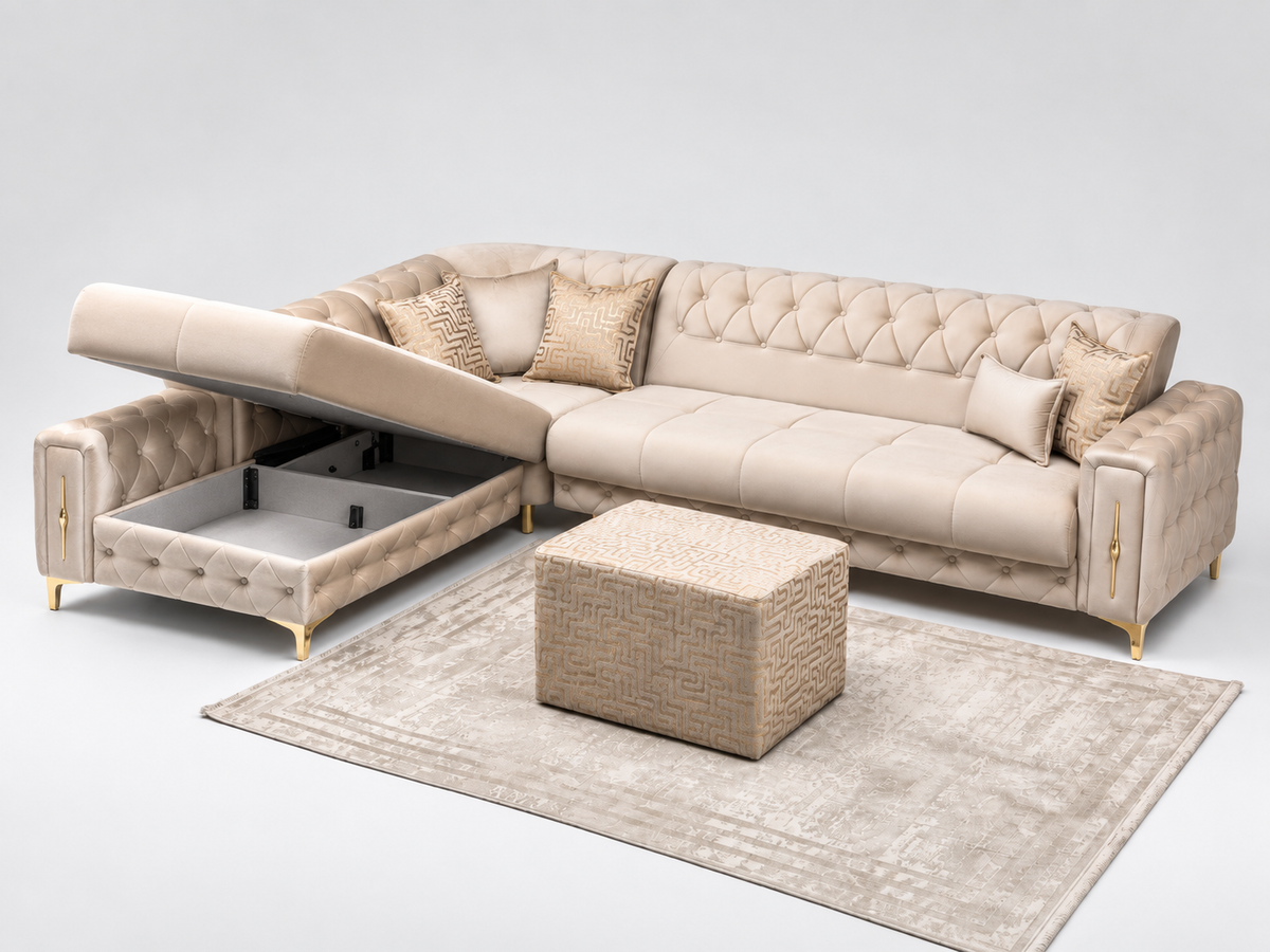 Monaco Relax Luxury Velvet Corner Sofa