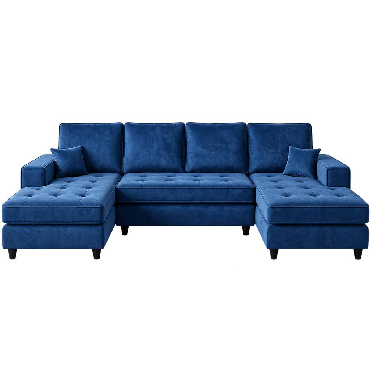 Orion Velvet Classic Straight U-Shaped Sofa