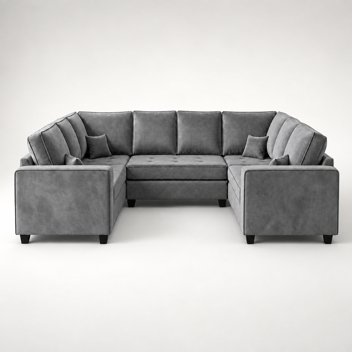 Orion Velvet Track Arm U-Shaped Sofa