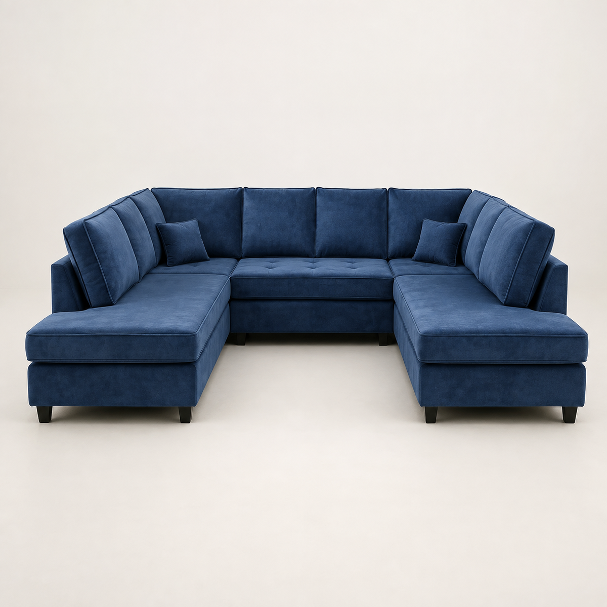 Orion Velvet Curved Arm U-Shape Sofa