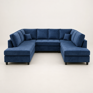 Orion Velvet Curved Arm U-Shape Sofa