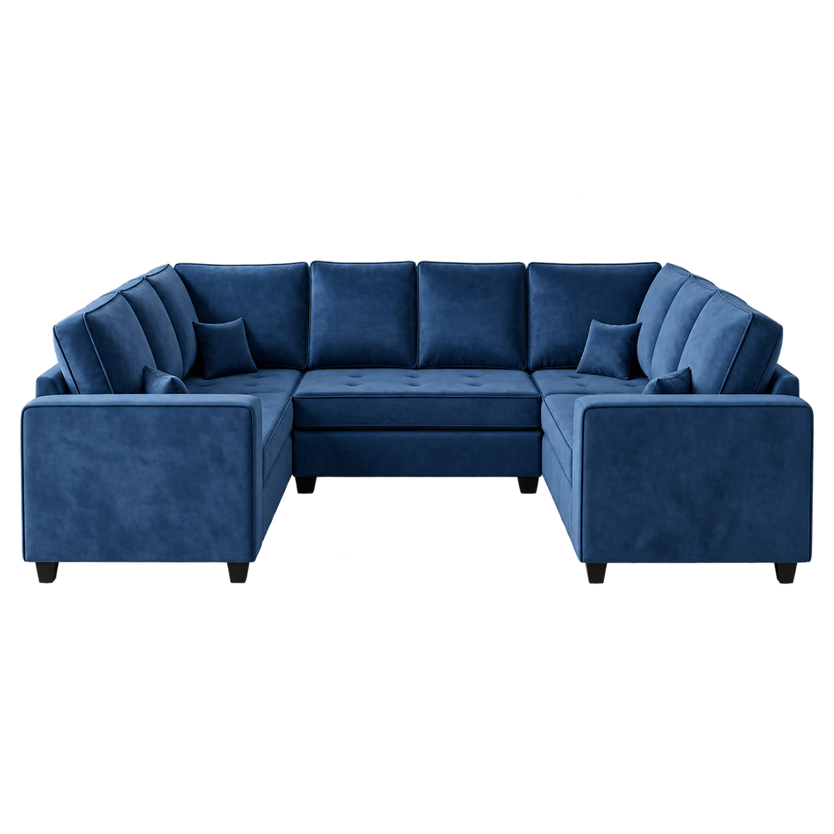 Orion Velvet Track Arm U-Shaped Sofa
