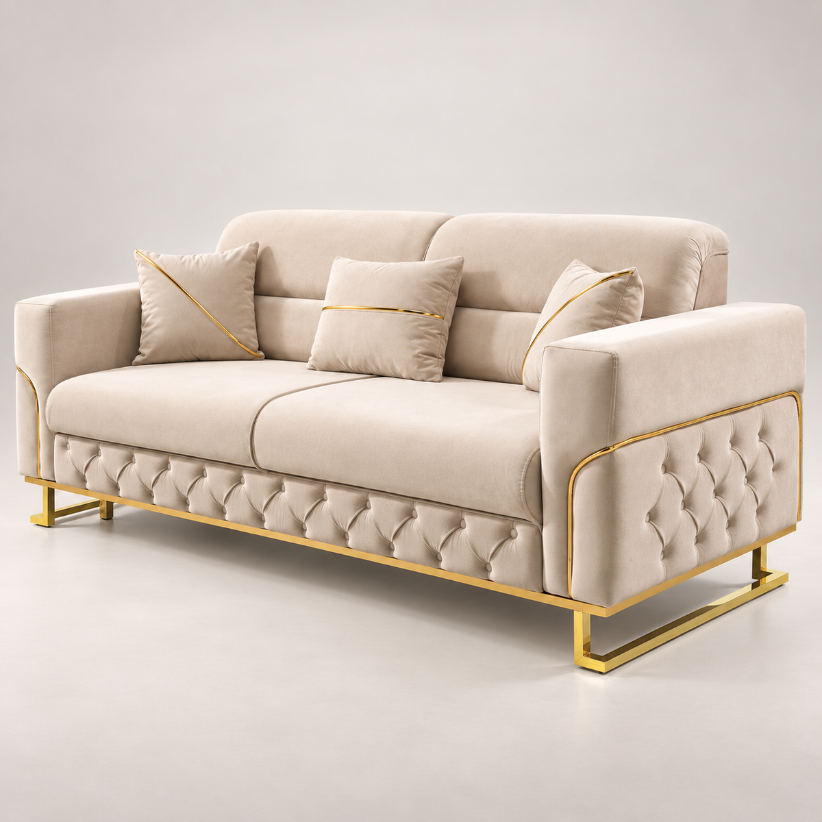 Parma Cream & Gold Sofa Set – 3+2, 3 & 2 Seater
