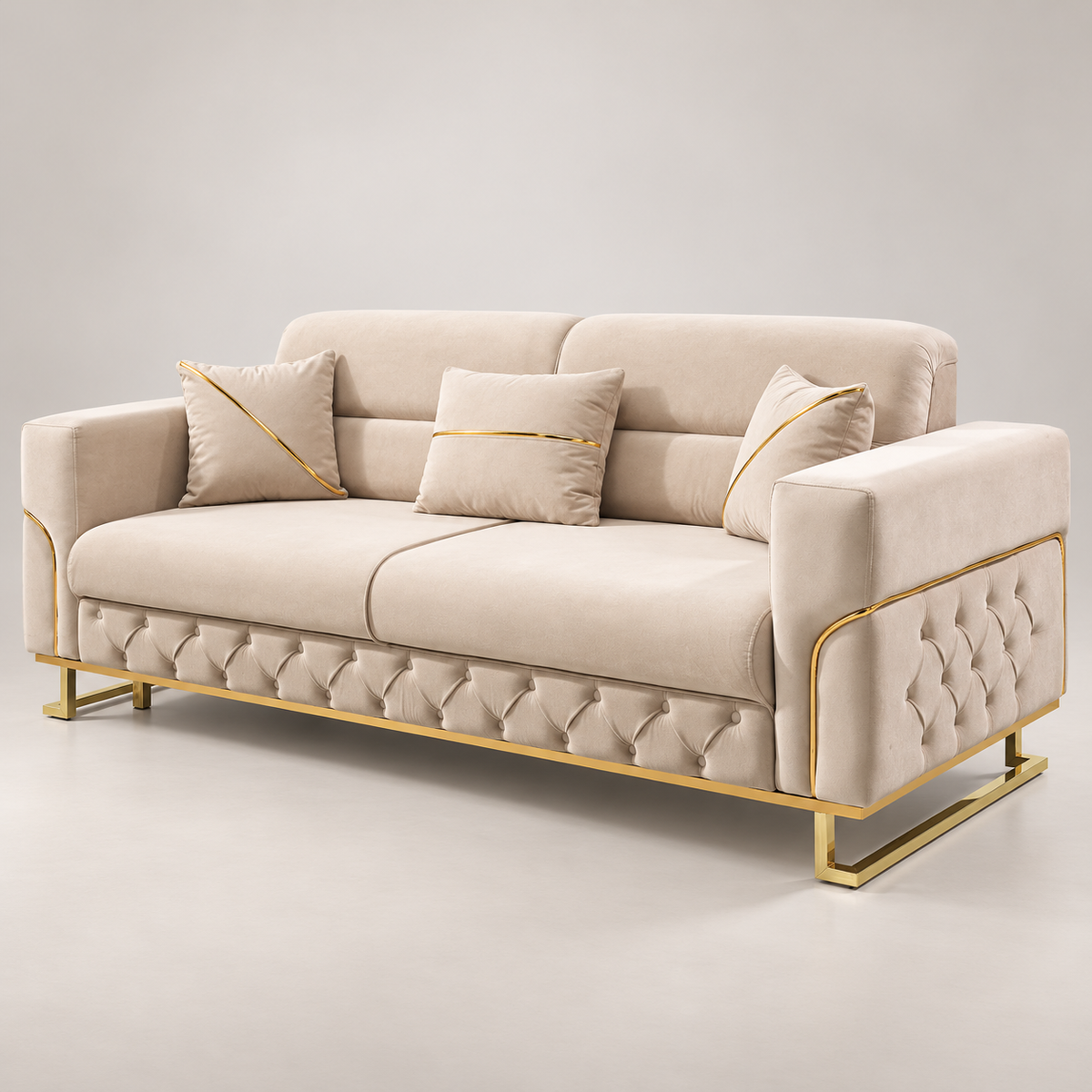 Parma Cream & Gold Sofa Set – 3+2, 3 & 2 Seater