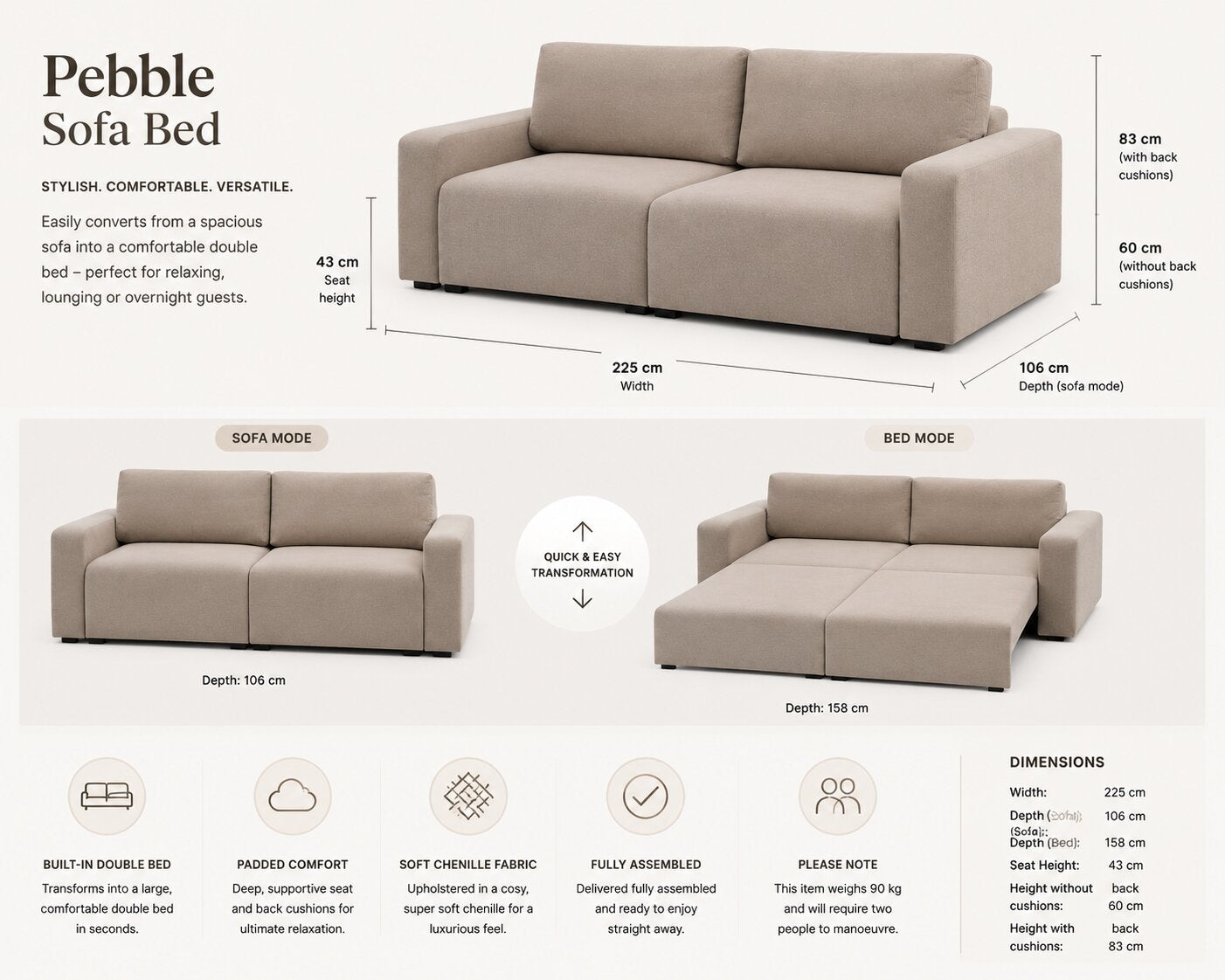 Pebble Sofa Bed