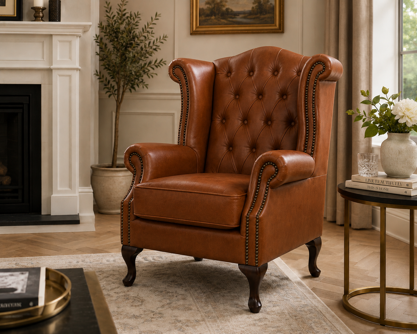 Queen Anne Chesterfield Chair