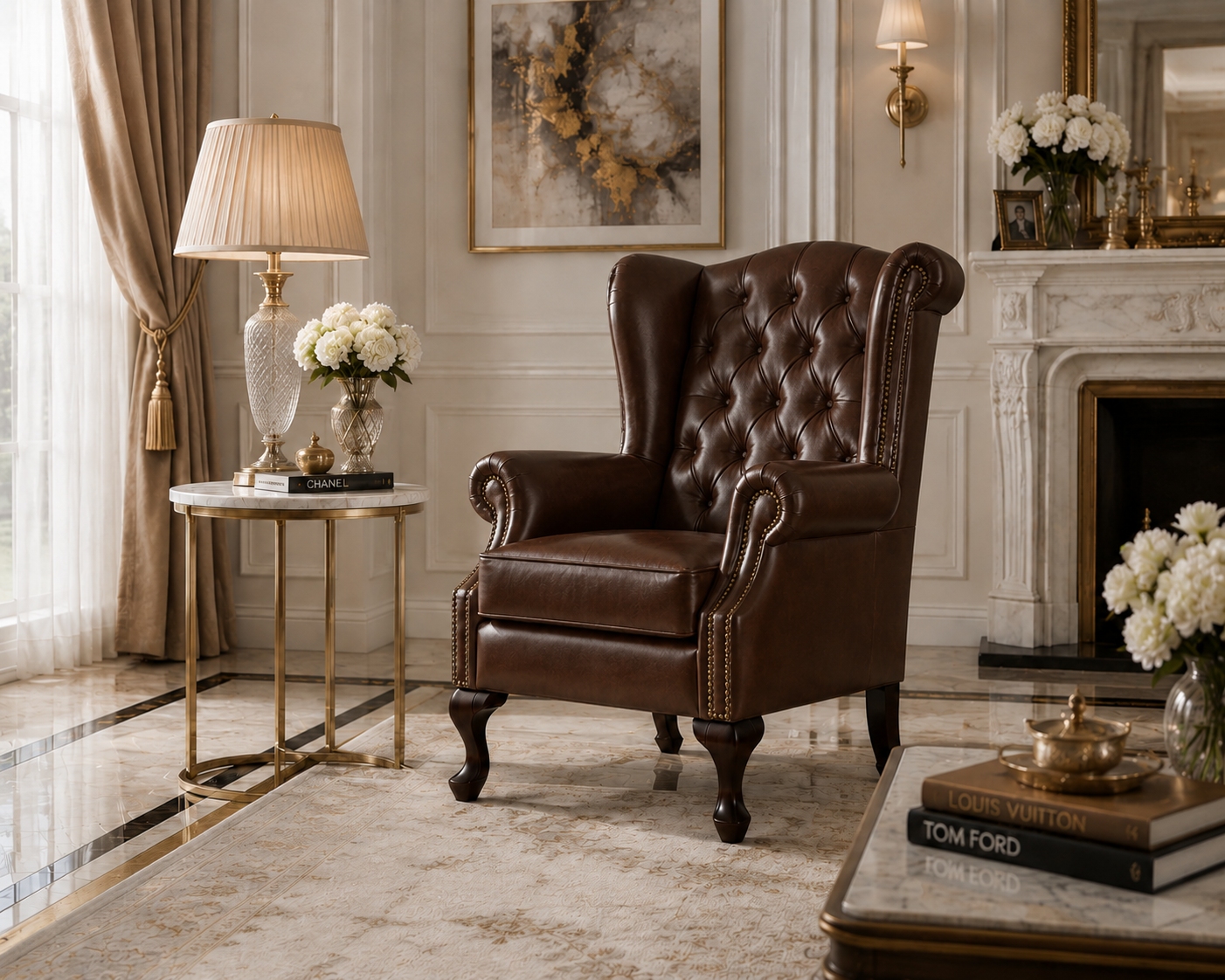 Queen Anne Chesterfield Chair