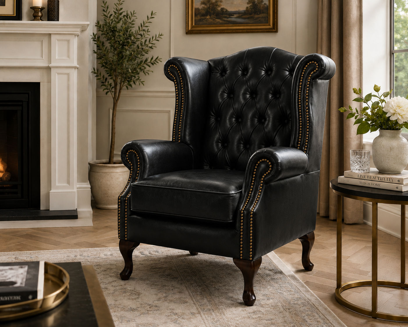 Queen Anne Chesterfield Chair