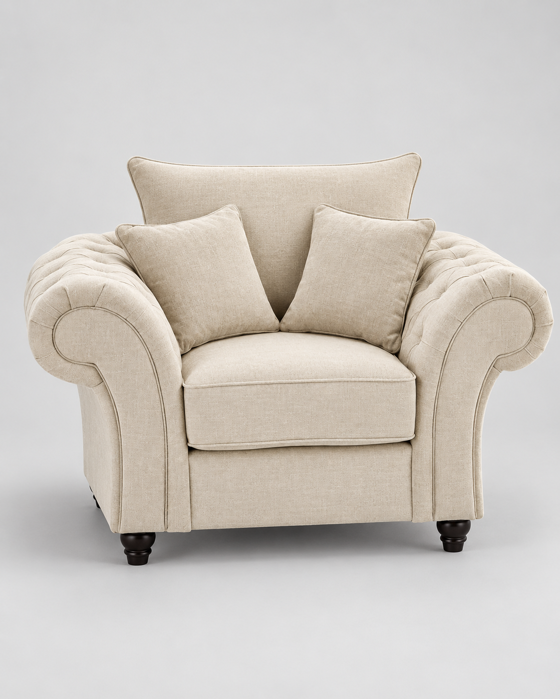 Rivello Luxury Accent Armchair with Scroll Arms