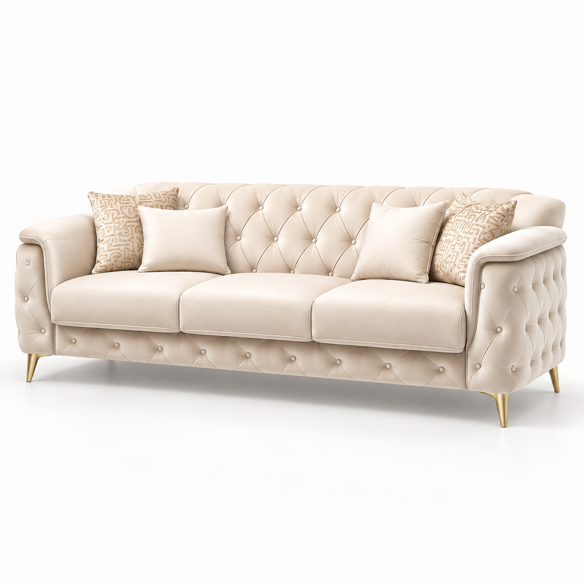 Sham Luxury Velvet Sofa Set – 3+2, 3 & 2 Seater