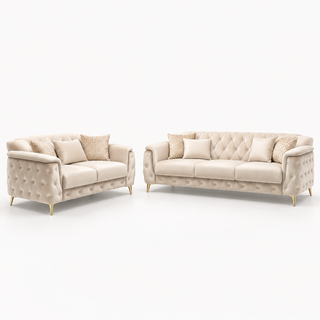 Sham Luxury Velvet Sofa Set – 3+2, 3 & 2 Seater