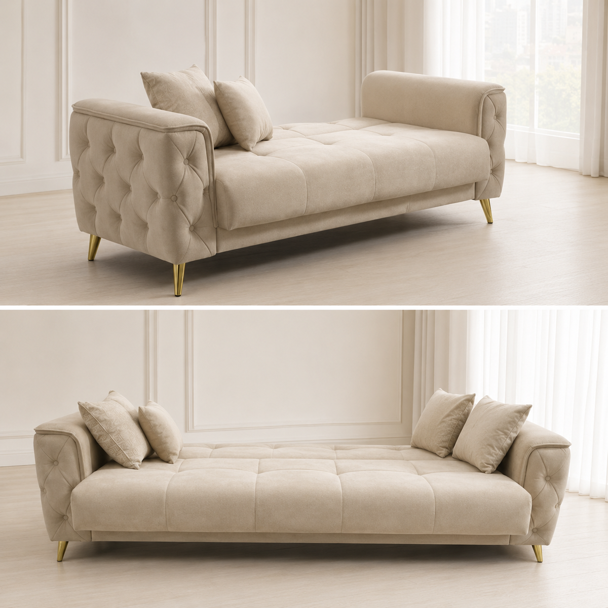 Sham Luxury Velvet Sofa Set – 3+2, 3 & 2 Seater