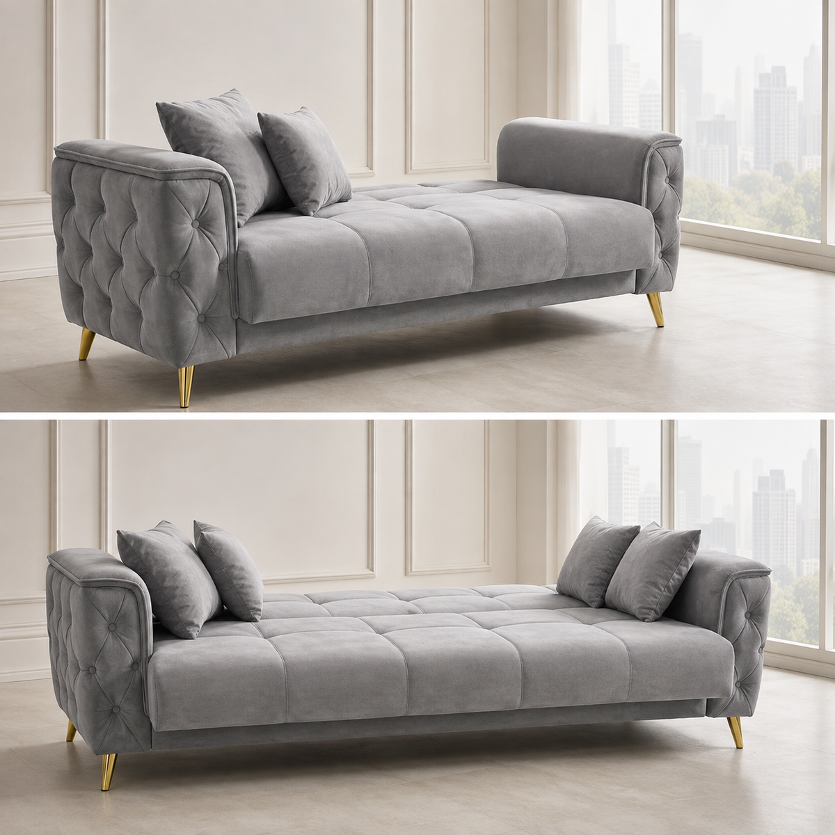 Sham Luxury Velvet Sofa Set – 3+2, 3 & 2 Seater