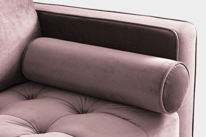 Scott Dusty Rose Velvet 4 Seater Sofa