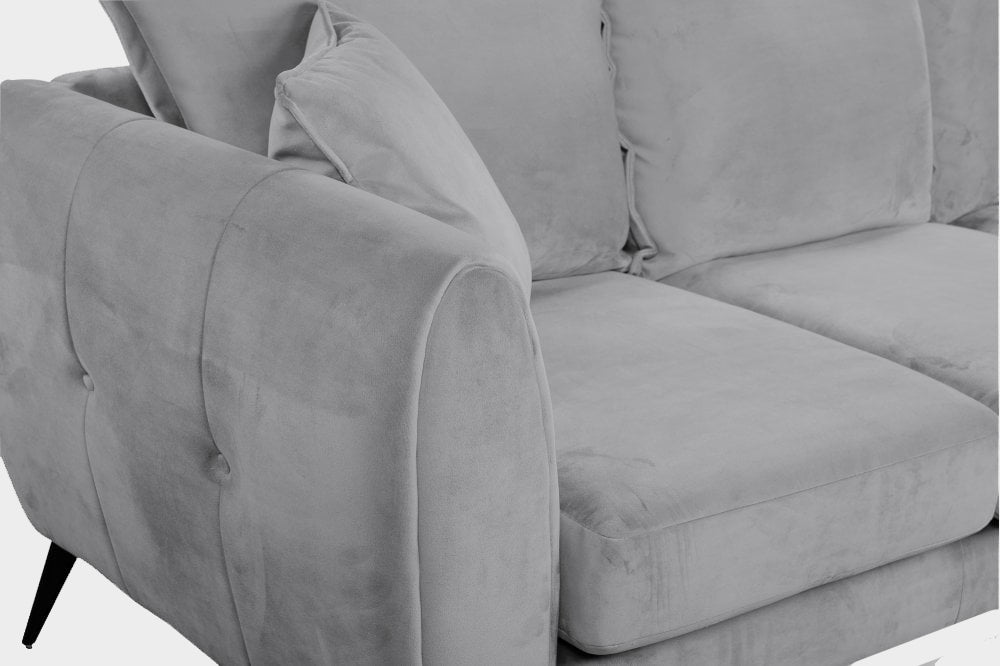 Gabriel Grey Velvet Corner Sofa RHC