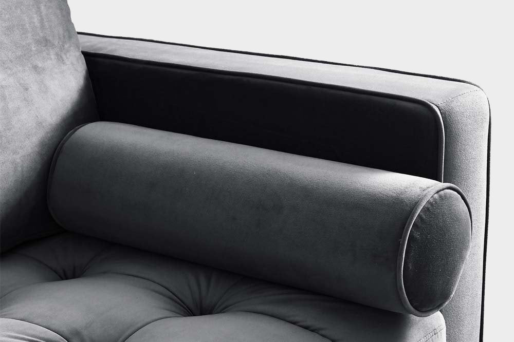 Scott Grey Velvet Corner Sofa LHC